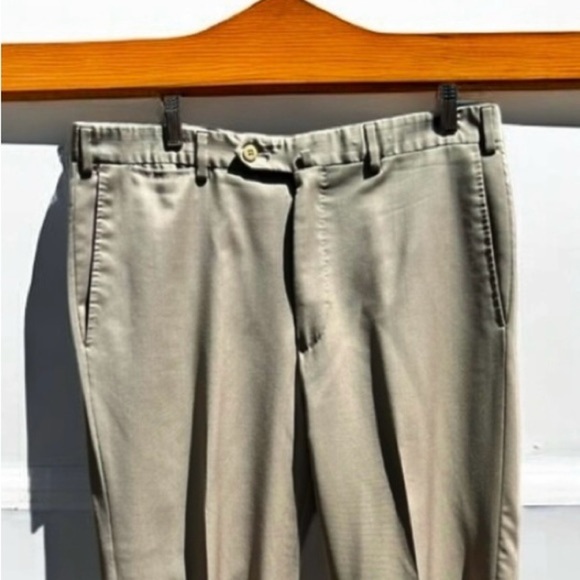 🌻Ermenegildo Zegna Dar Tan Wool Flat Front Tan Dress Pants Model 75LB02 34x30" - Picture 2 of 8